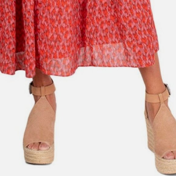 Joie Women’s Pink Red Maxi Dress Tank V-Neck Flow M - Picture 6 of 6